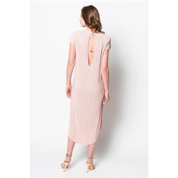 Sabina Musayev Anthropologie Powder Pink Shirin Textured Midi Dress Size Small - Picture 3 of 16